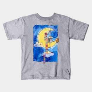 Knitting on the moon Kids T-Shirt